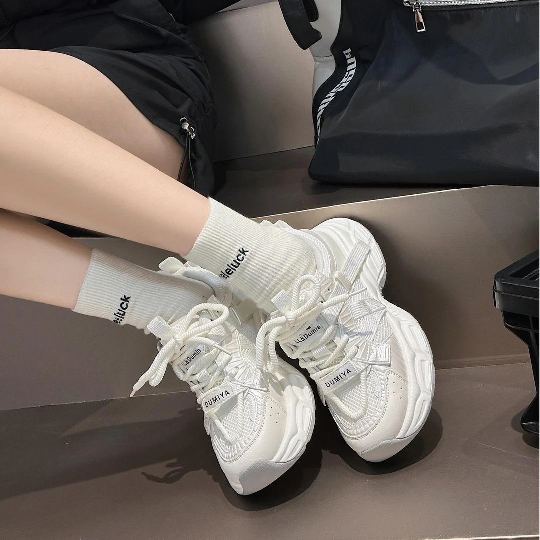 EB186老爹鞋女2025春款甜酷松糕爆款超火轻奢厚底软底运动鞋E8621