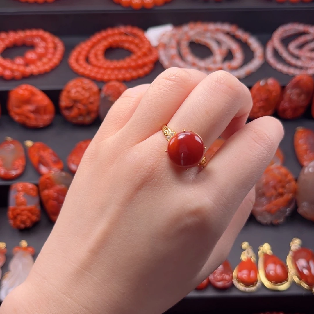 南红玛瑙南红银S925镶嵌