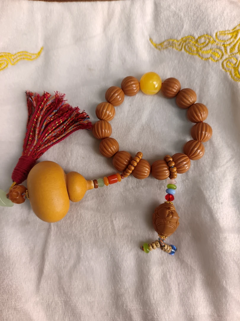 非金属木质手链 纯手工编制福禄猴头南瓜手串时尚百搭