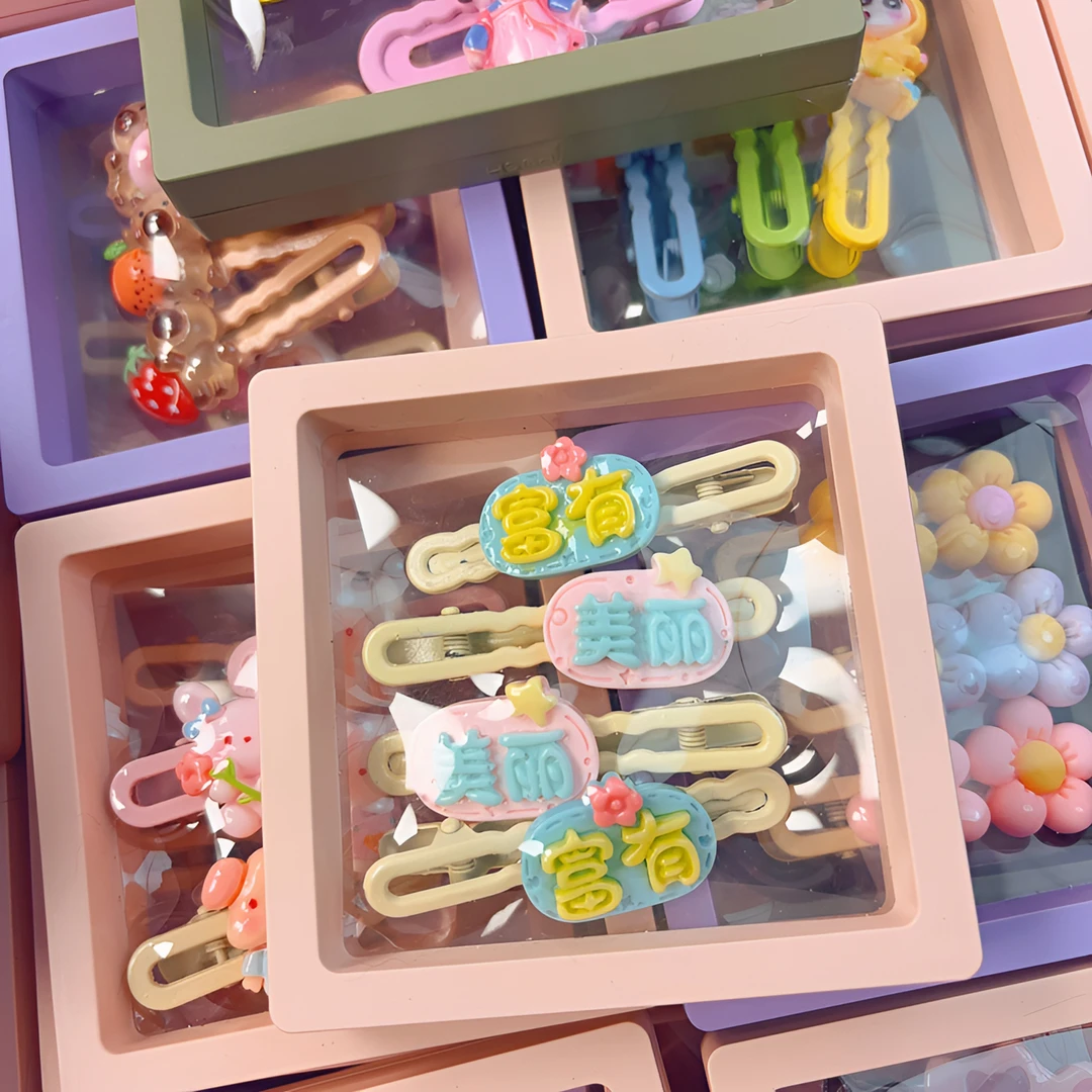 精品盒装【美丽富有系列】边夹饰品卡通风可爱民族风美丽甜美ins风