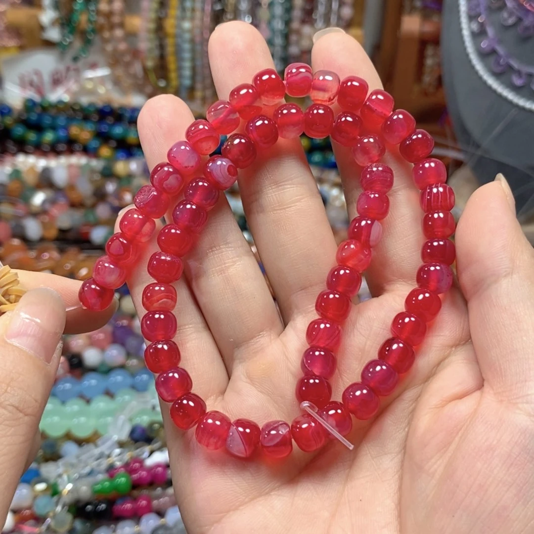 玛瑙/玉髓合金珠宝半成品玛瑙老型一条卡8mm
