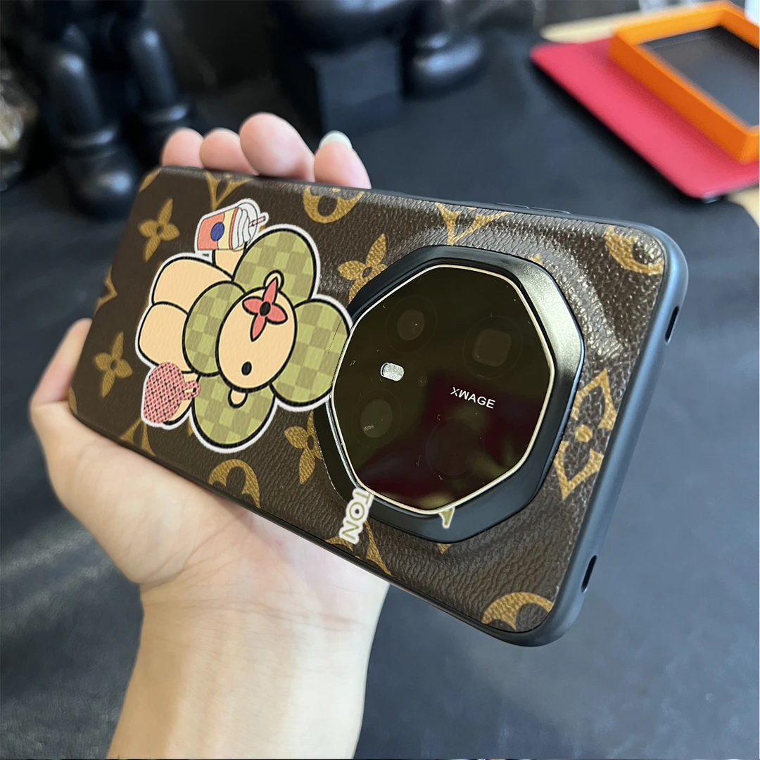 新款皮质适用折叠屏苹果手机壳华为荣耀oppovivo小米老花保护套