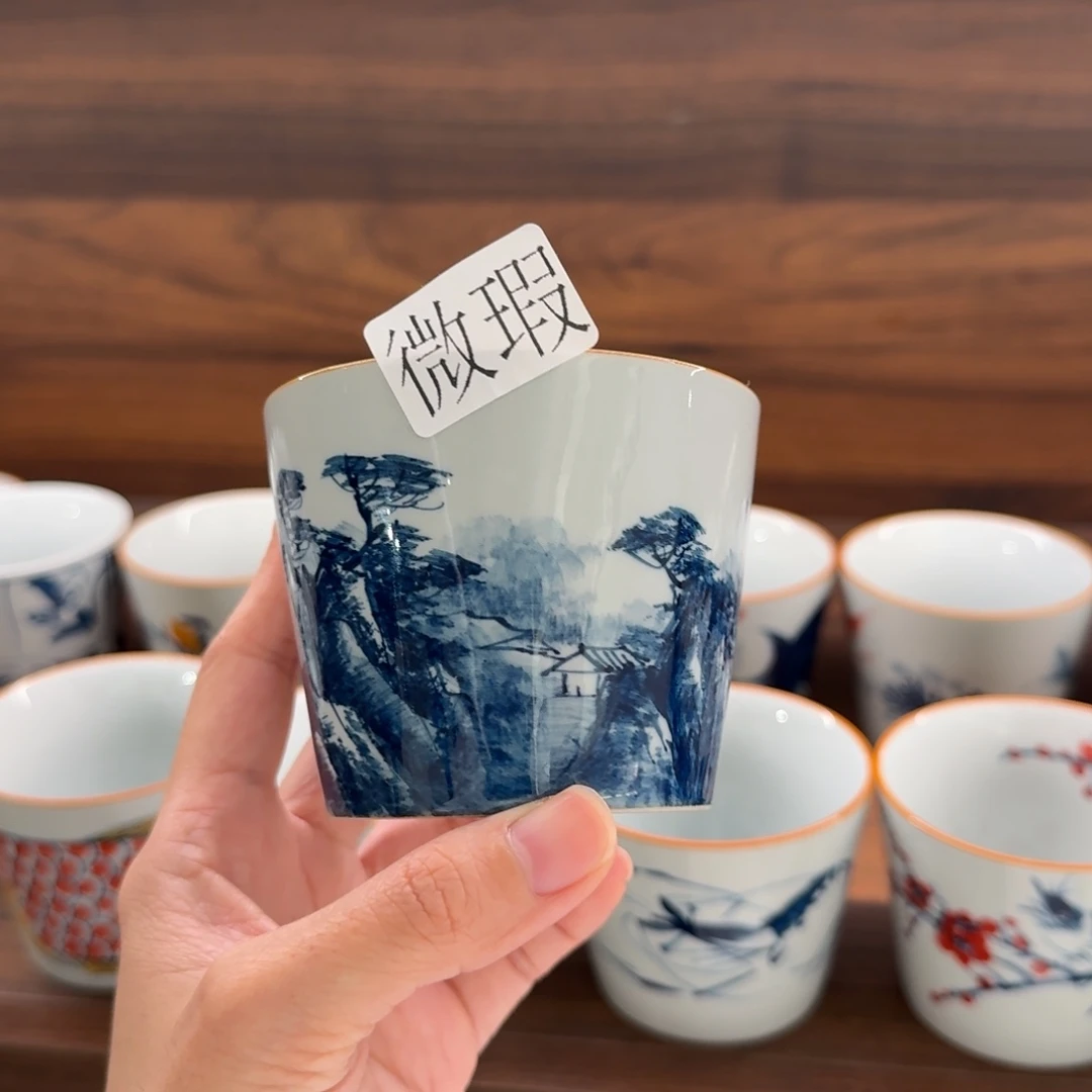 釉下手绘茶具微瑕