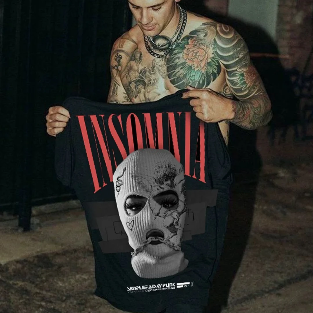 欧美嘻哈hiphop潮牌连帽蒙面人印花宽松男女情侣款帽衫百搭卫衣潮