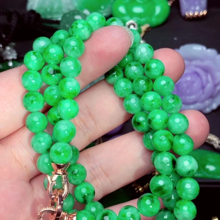 翡翠未镶嵌颈饰项链