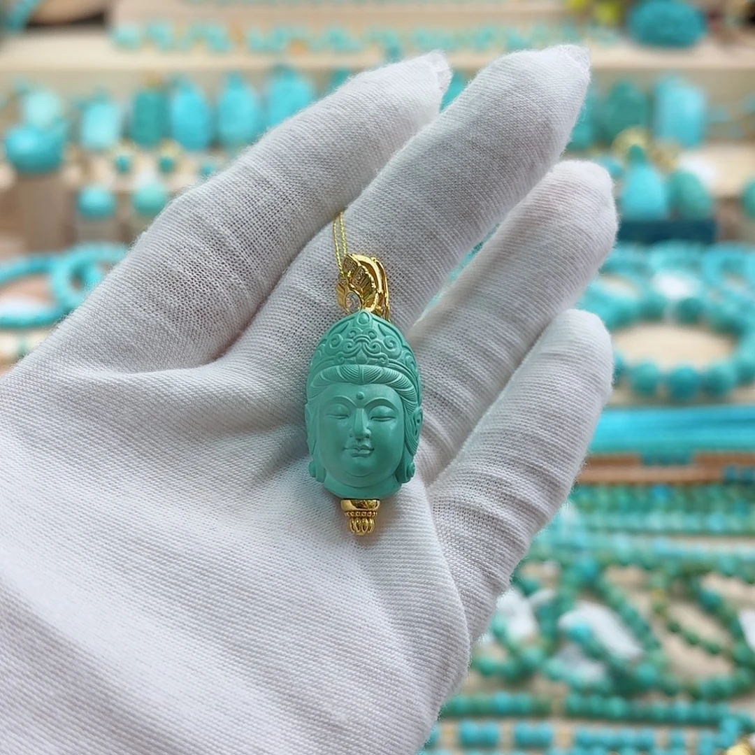 绿松石18K金镶嵌珠宝奇石