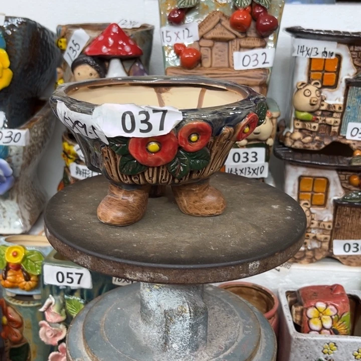 紫砂花盆粗陶材质多肉花盆