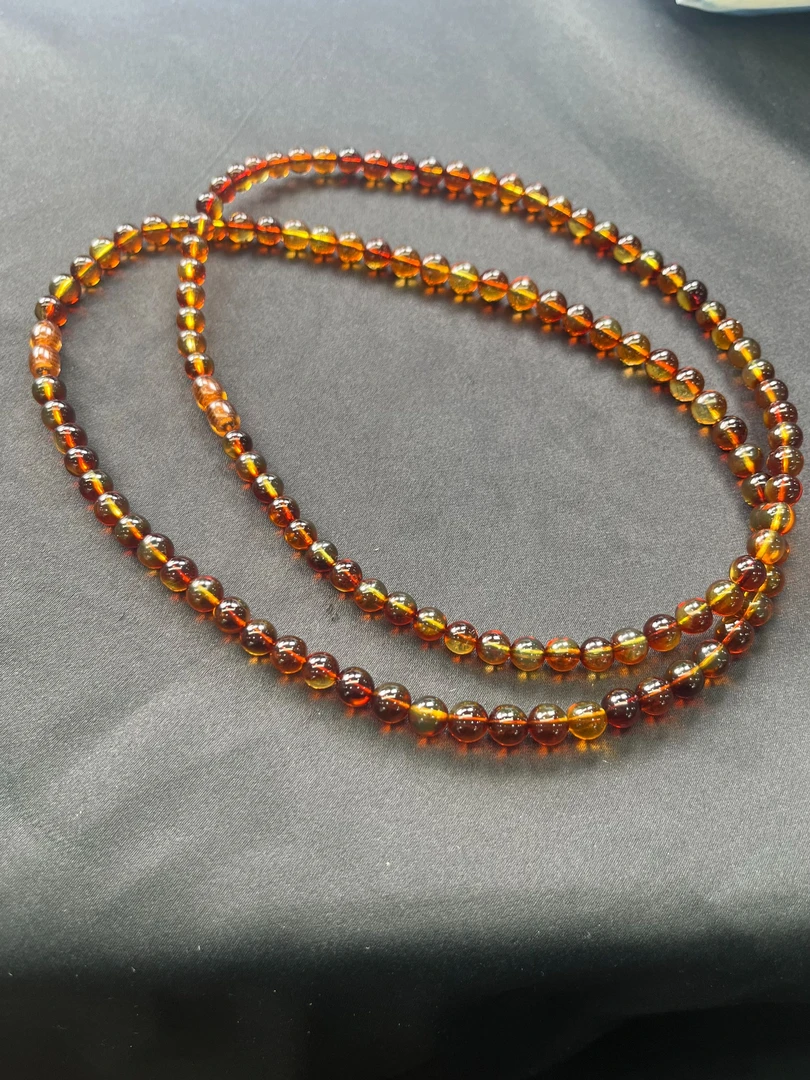 【玉经纶】-21297/Q27-琥珀珠链-多样性发其一