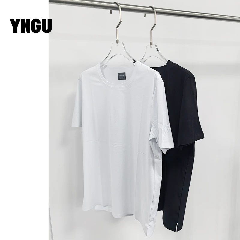 2025白色夏装男士纯色圆领短袖T恤夏季运动休闲短袖宽松舒适