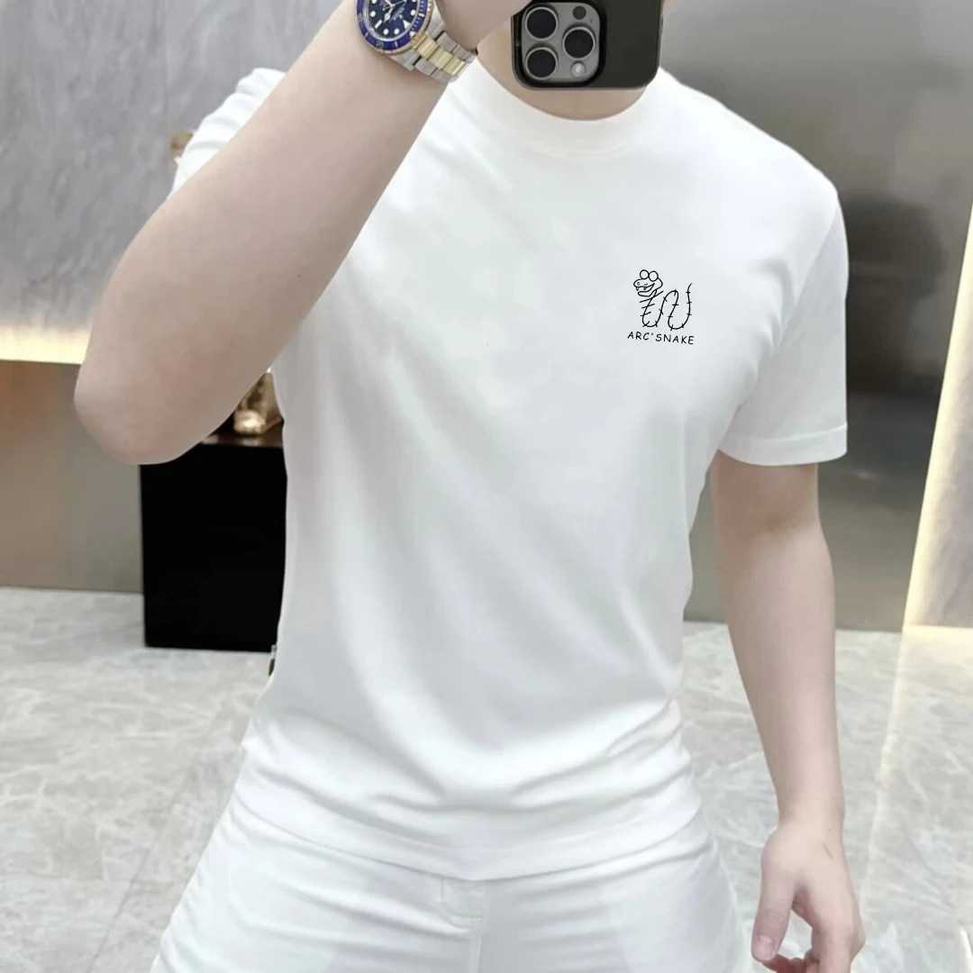 国潮新款重磅纯棉短袖t恤男士夏季十二生肖印花潮流百搭修身上衣