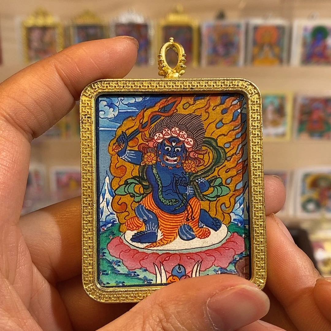 万***命吊坠纯手绘唐卡不动