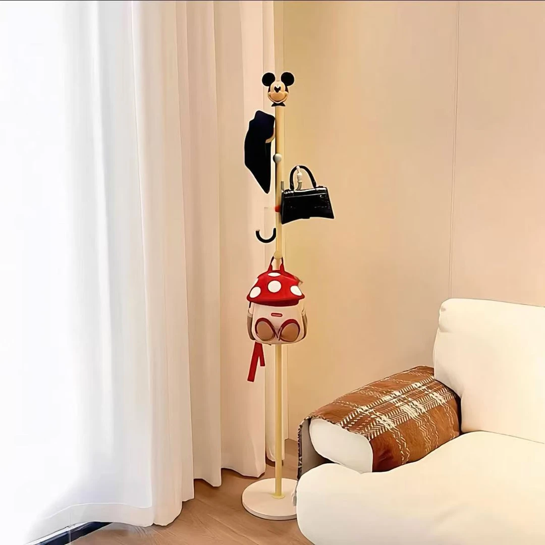 多功能卡通儿童衣架落地卧室挂衣架简约立式现代家用多巴胺衣帽架