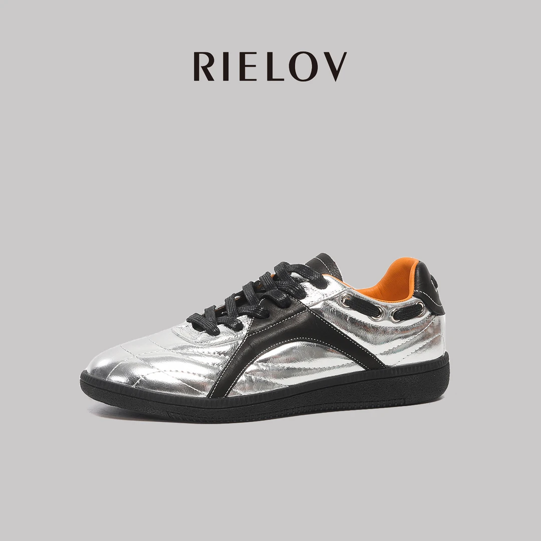 RIELOV【茜茜】增高2.5cm德训鞋低帮皮鞋圆头小众四季通用636-1