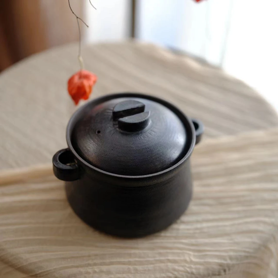 小喜宅 白夜双耳砂锅+手工长柄茶勺