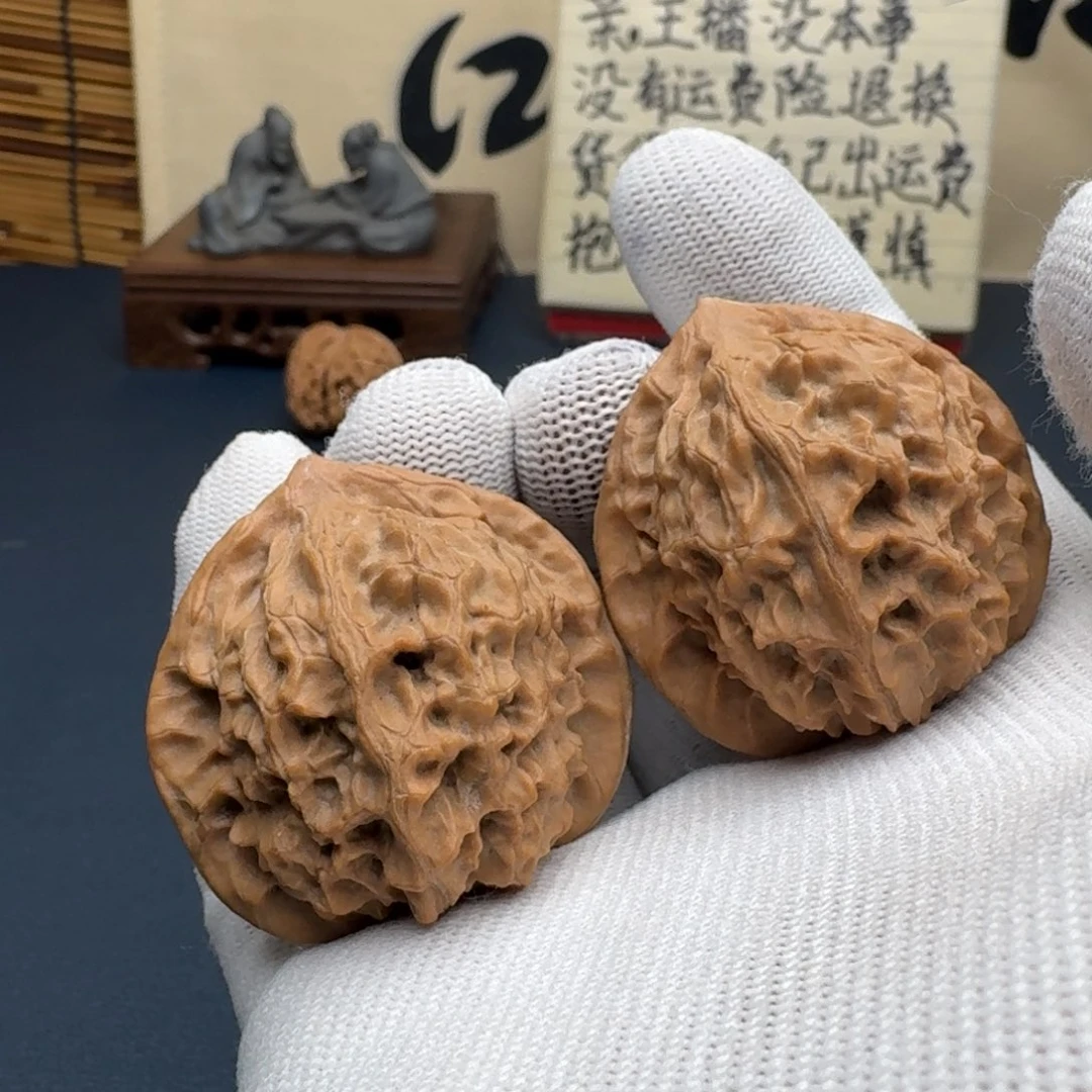 憨***π手串/手链核桃文玩核桃麻核桃野生七步沟