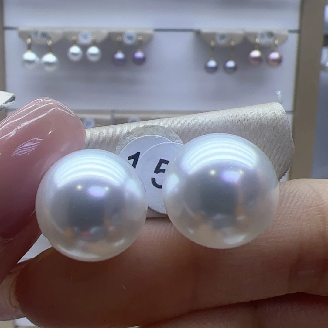 淡水珍珠耳饰18K金镶嵌