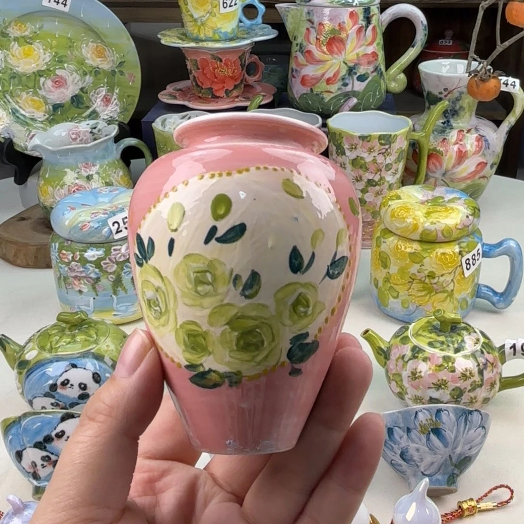 景德镇手绘高温釉下彩陶瓷茶具