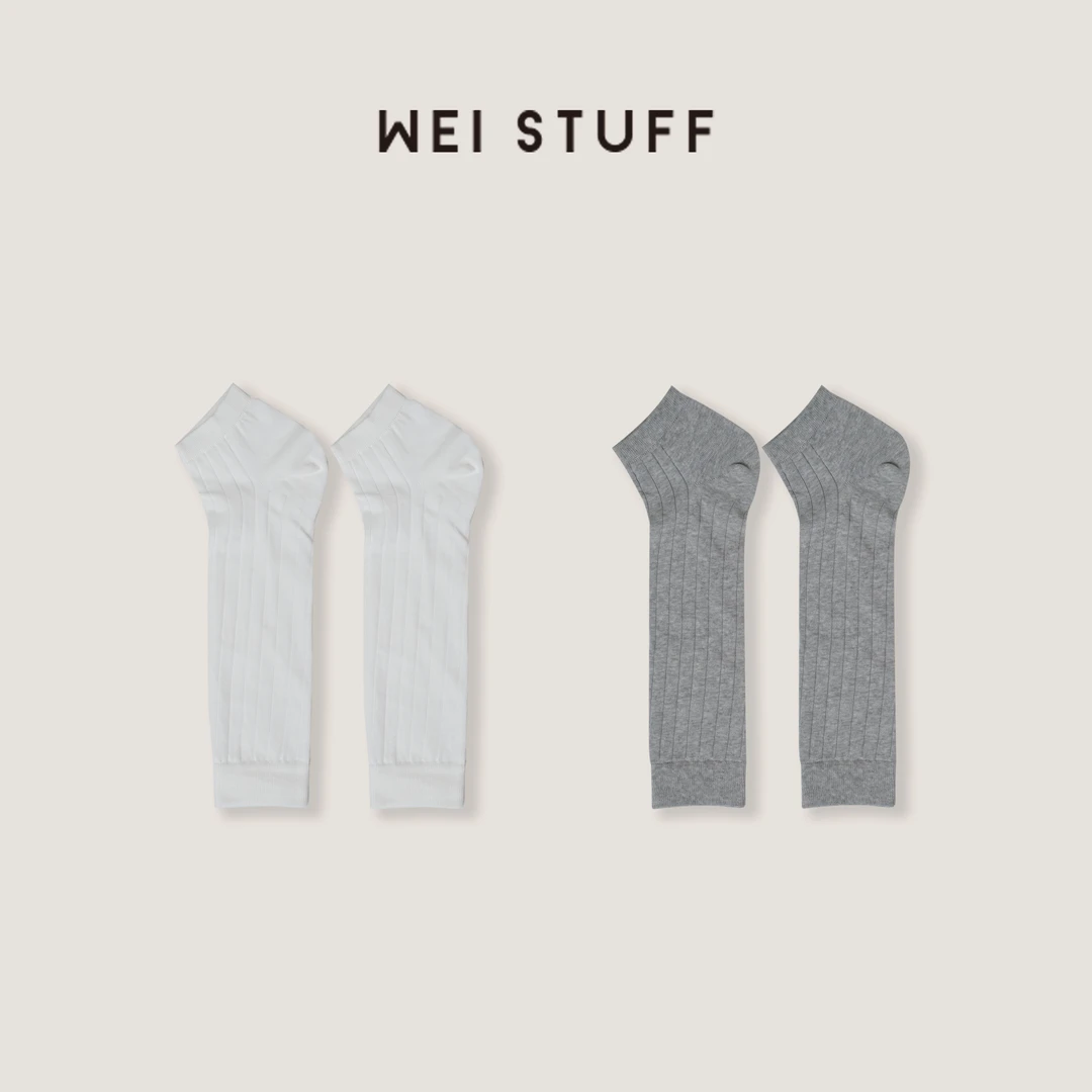 WEI STUFF  “叠穿搭子” 轻盈透气简约踩脚露趾半套筒袜 10240