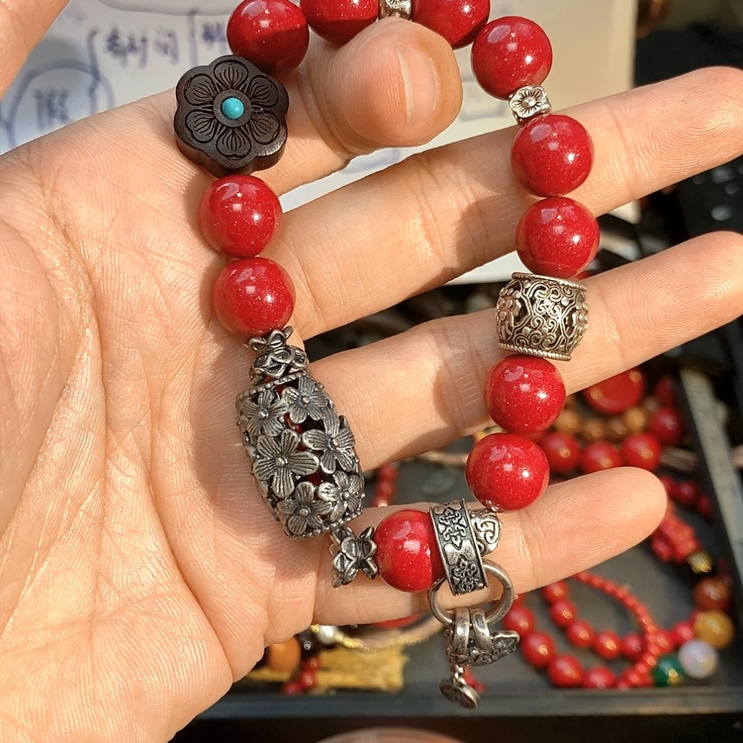 天然辰砂手串11111