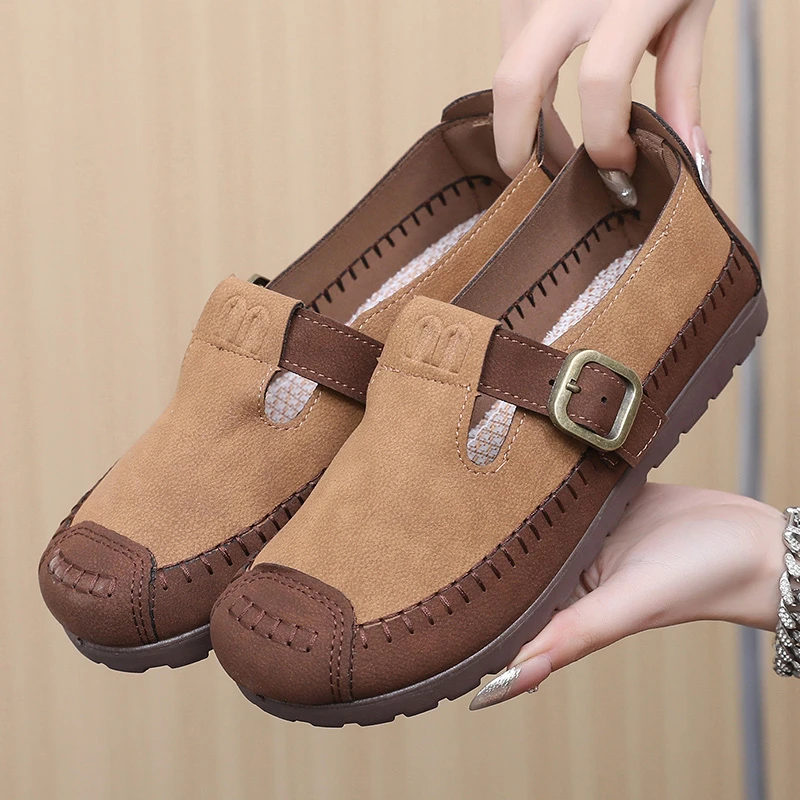 2025春季新款休闲舒适软底柔软复古风平底鞋