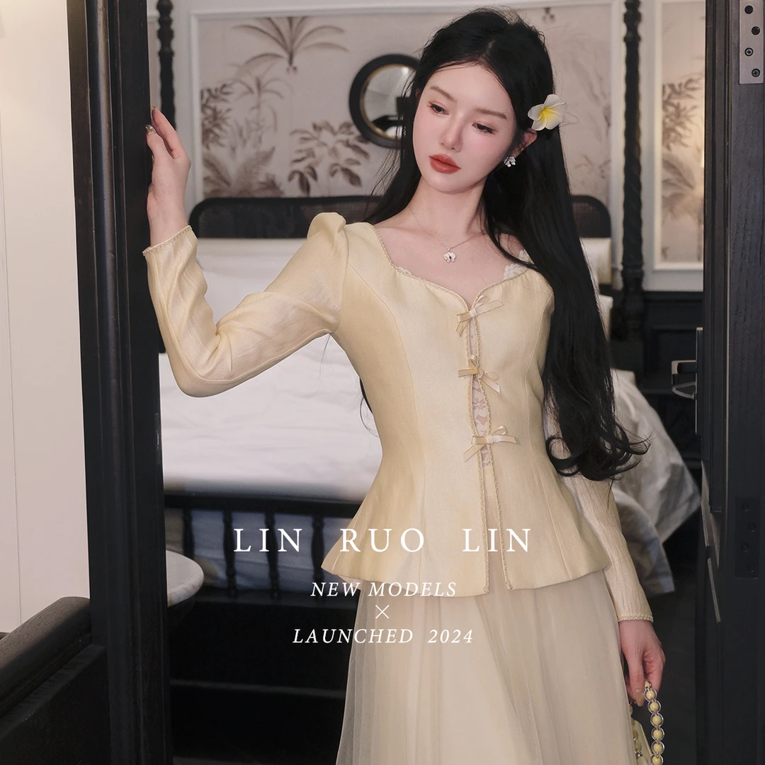 LRL【岛屿蝴蝶】原创设计师款时尚高级千金风上衣半裙套装RL02525