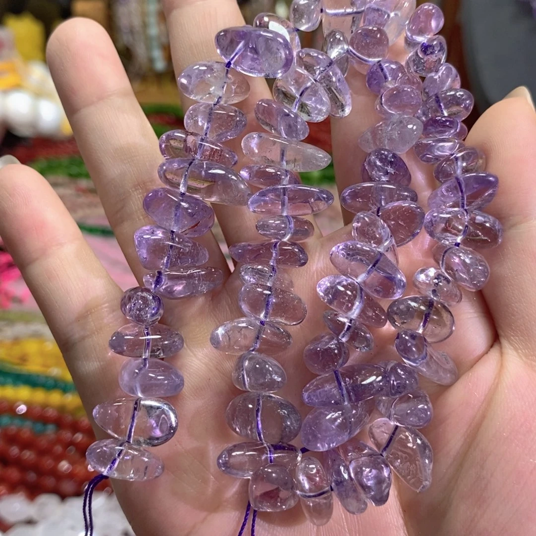 玛瑙/玉髓未镶嵌珠宝半成品玻利维亚紫水晶中孔一条卡16mm