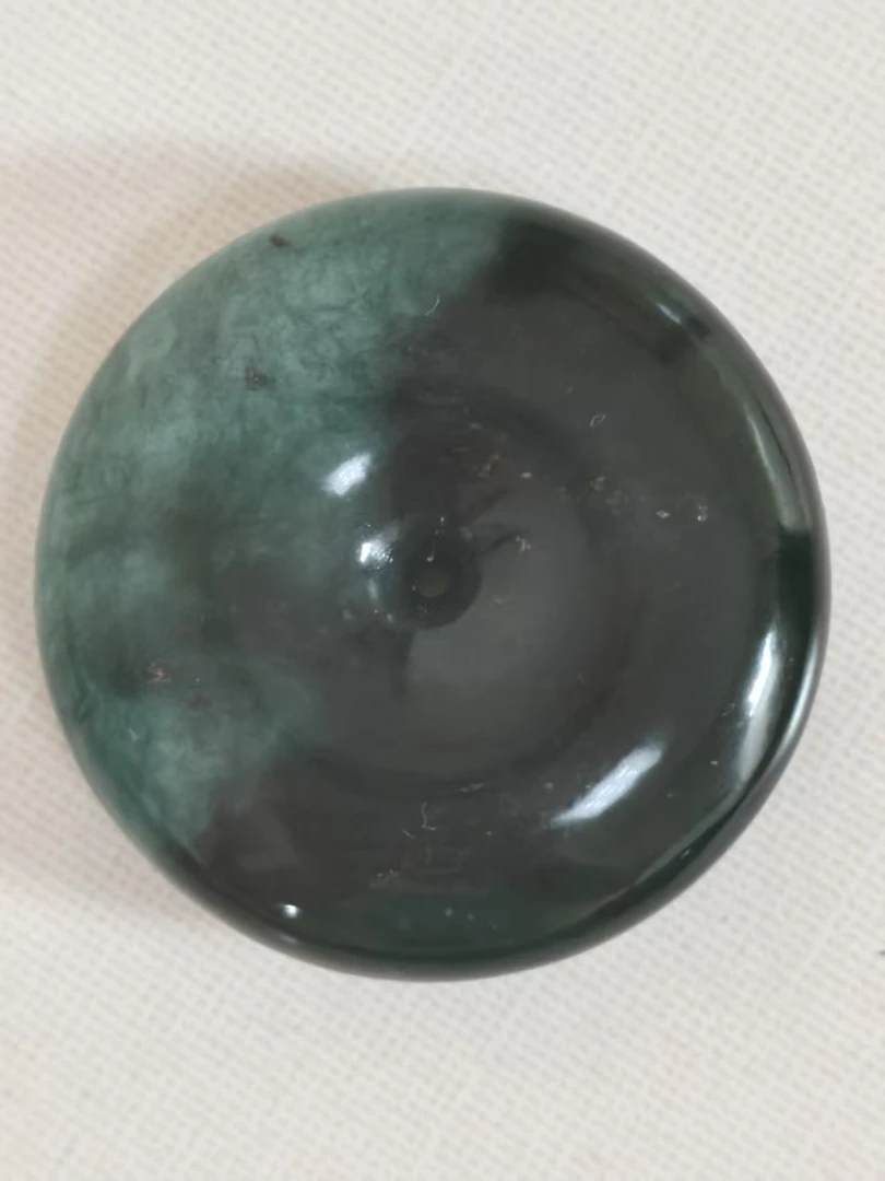 平安扣，蓝水飘墨，手把颈饰