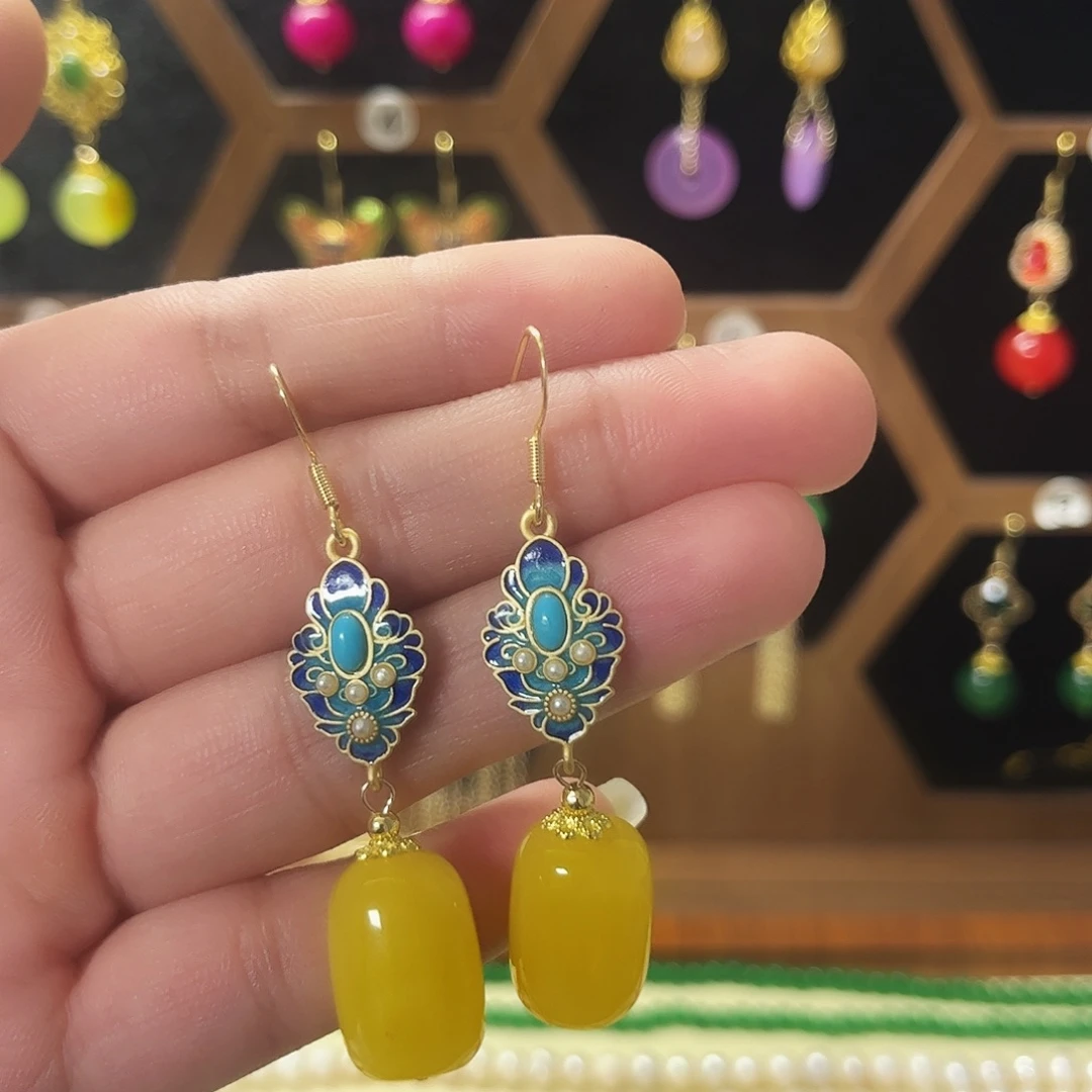 锆石纯铜合金耳饰