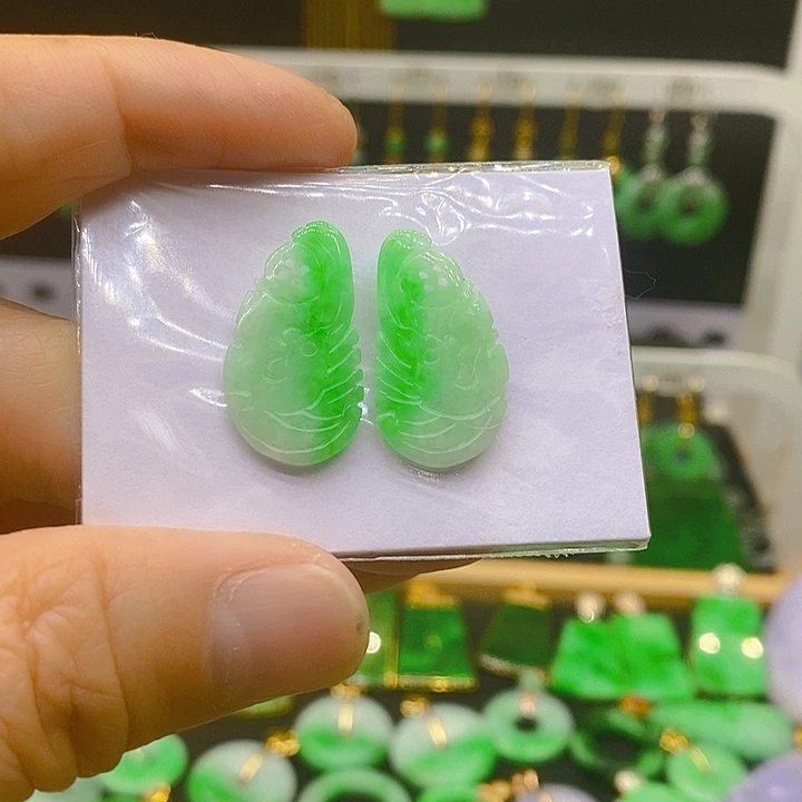 翡翠耳饰未镶嵌耳坠