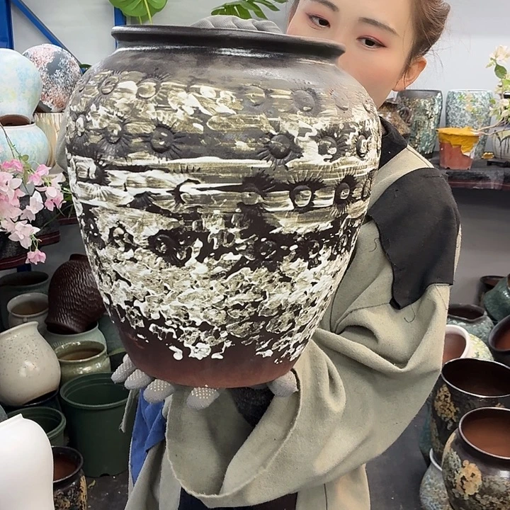 19×30 -粗陶花盆有孔-买买买