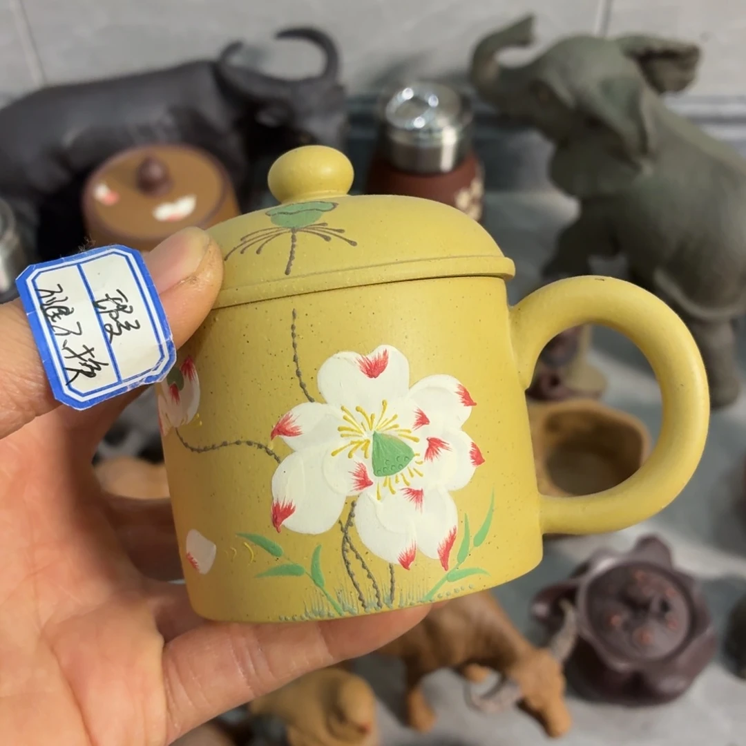 紫砂茶杯瑕疵把处裂不退不换介意勿拍