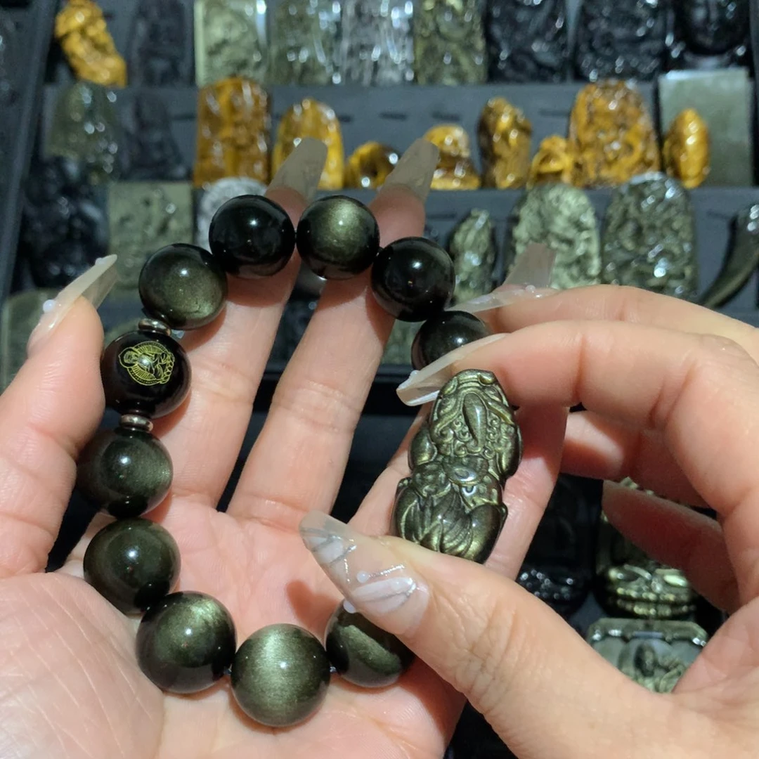 黑曜岩手链未镶嵌玲*