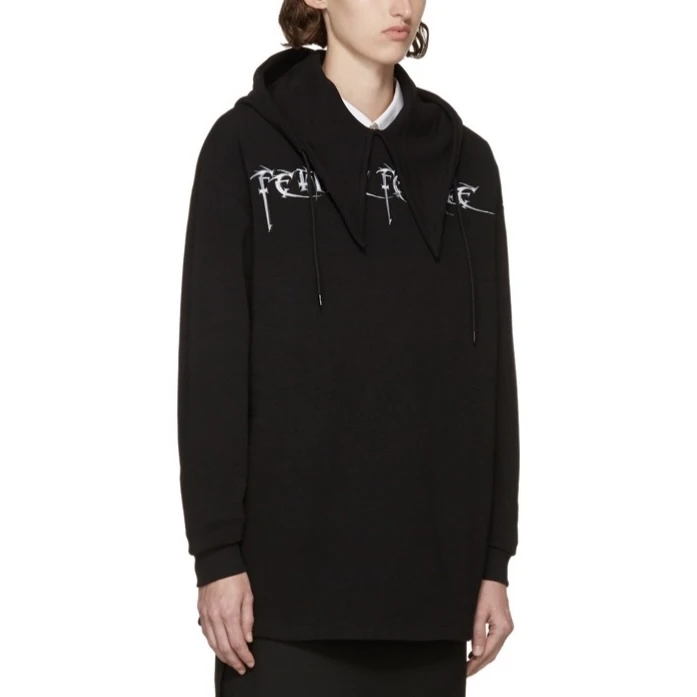 99新 Balenciaga/巴黎世家 010258 梵文刺绣连帽长袖卫衣 XS码