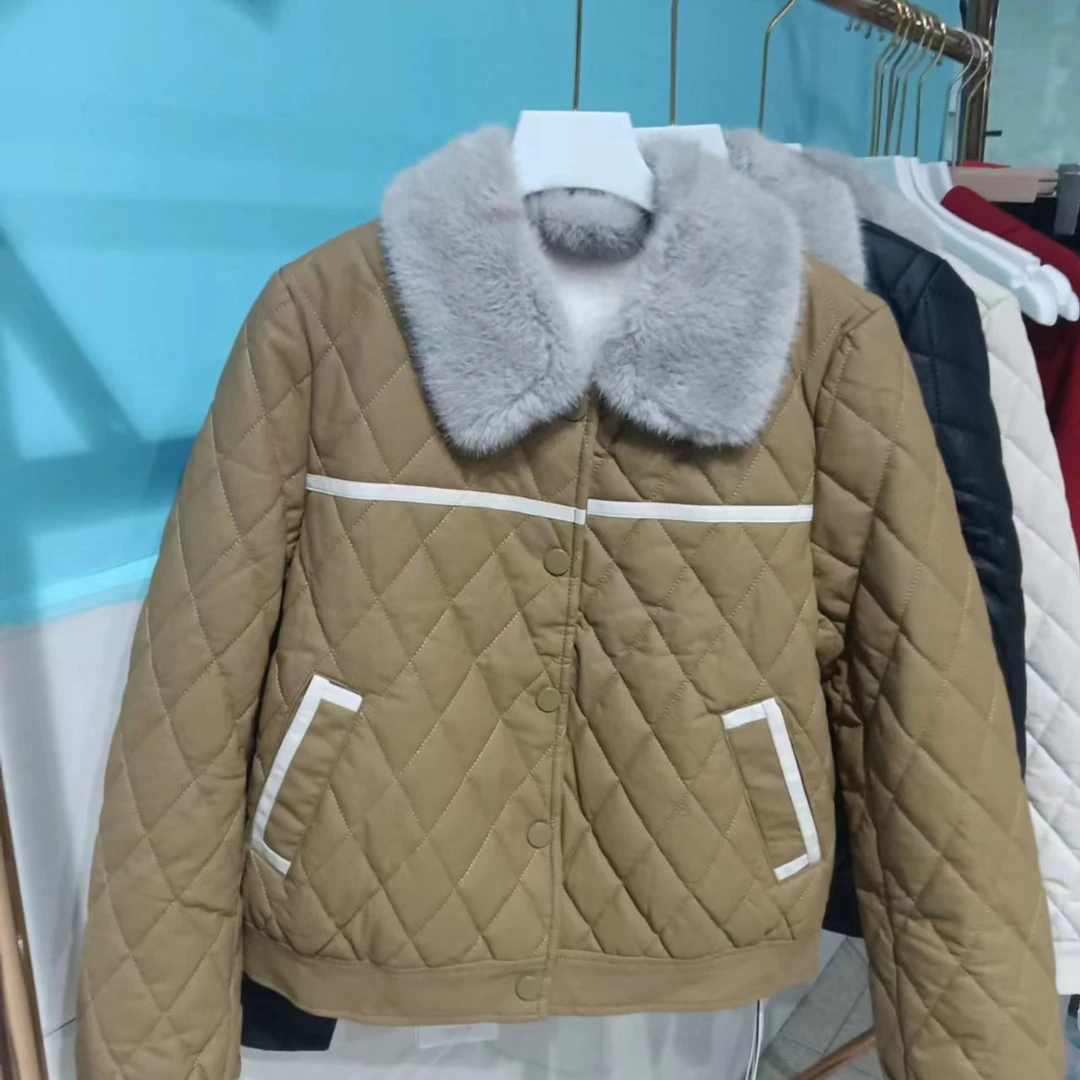 905款时尚百搭皮棉服短款2025冬季新款加厚保暖小皮衣外套衣长51