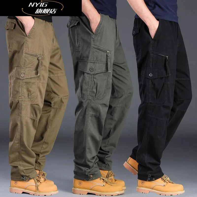 NYIG工装裤秋季男士休闲宽松大码休闲裤多口袋耐磨时尚百搭运动裤