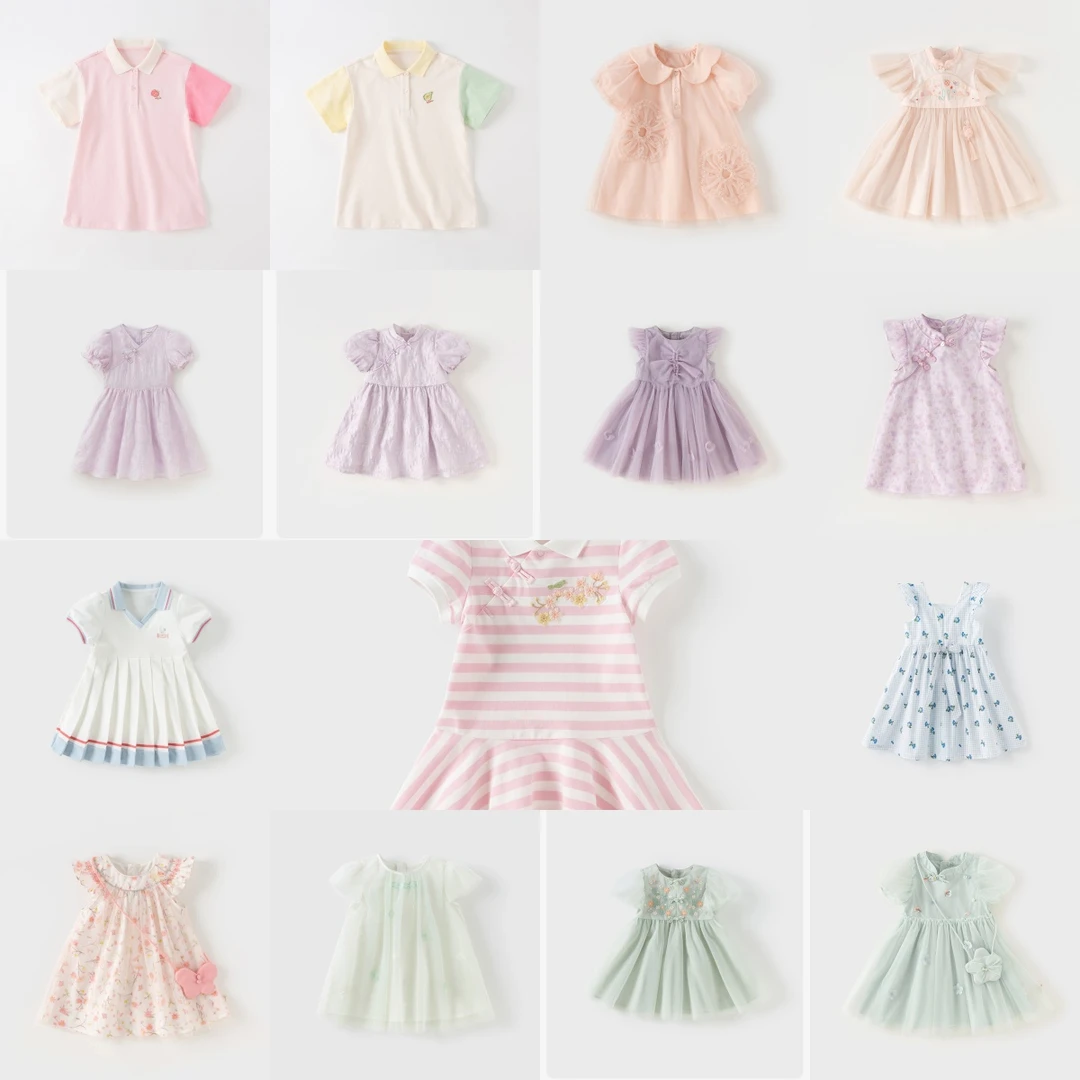 戴维贝拉女连衣裙夏装中大童纯棉学院风裙子DB2234899