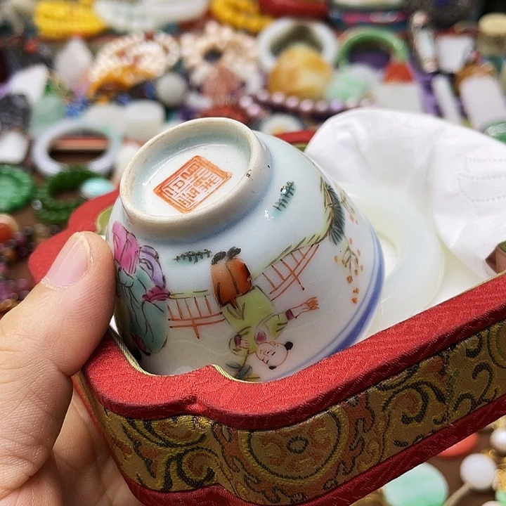 慧***慧青花手绘小主人杯子