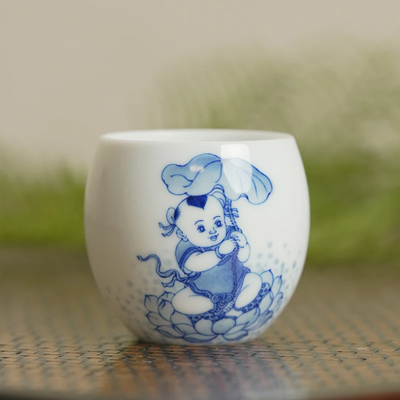 【小乔赏瓷】画堂春戴荷叶娃娃鸡蛋杯htc1701