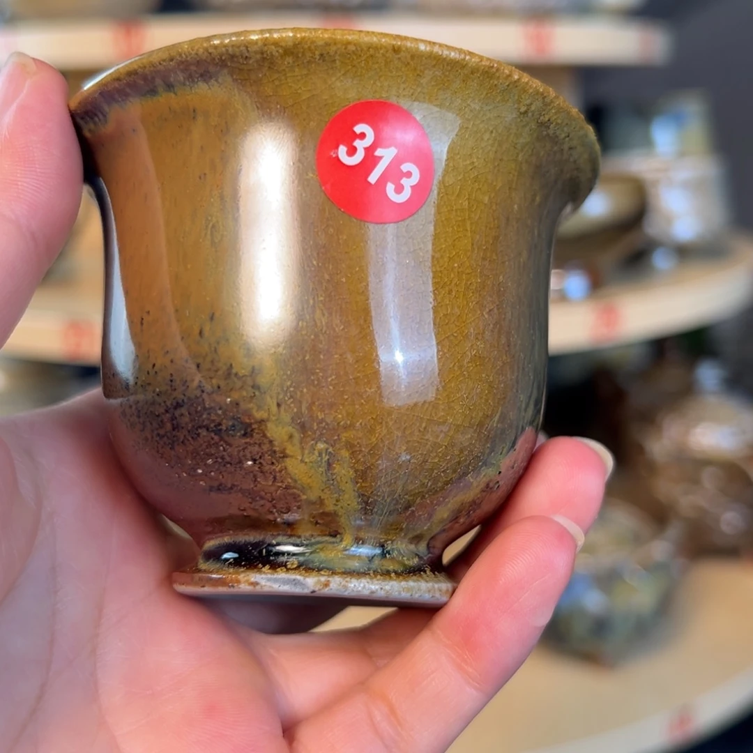 未***到杯313柴烧主人杯自然落灰釉