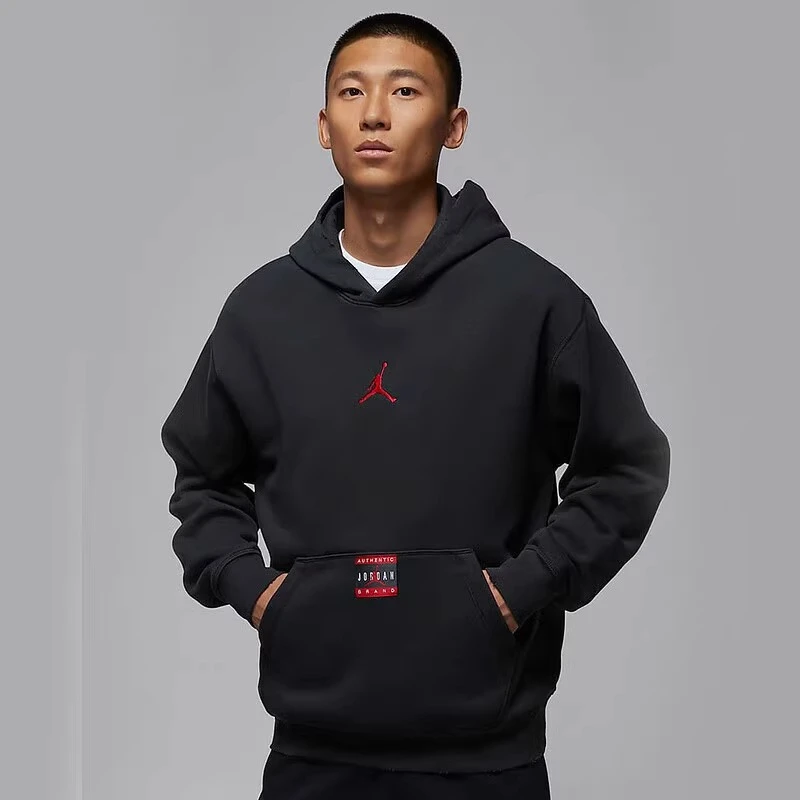 Nike耐克正品男子卫衣冬新款Jordan加绒连帽保暖运动套头衫HV5046