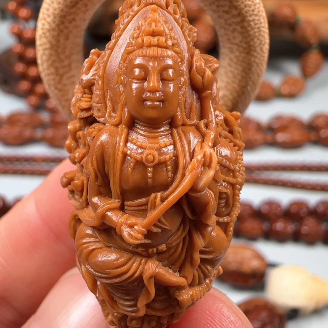 吊坠橄榄核龙蛇守护神普贤