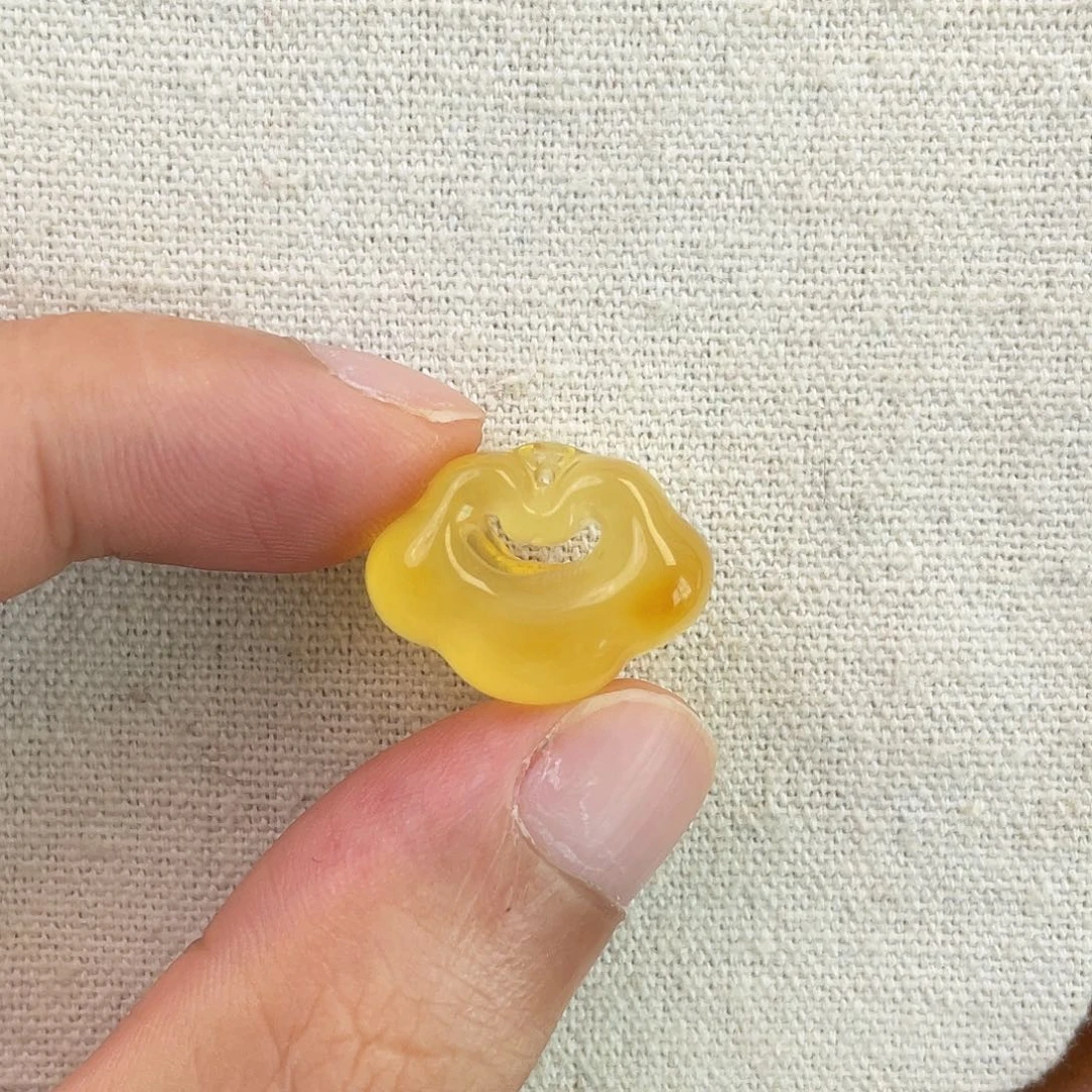 琥珀未镶嵌珠宝奇石如意锁