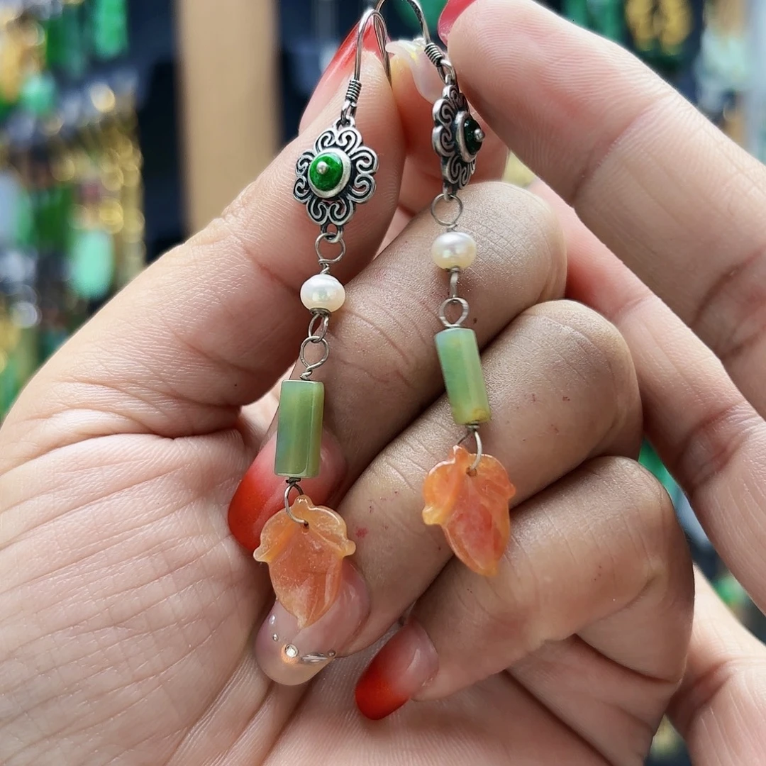 翡翠未镶嵌耳饰耳坠