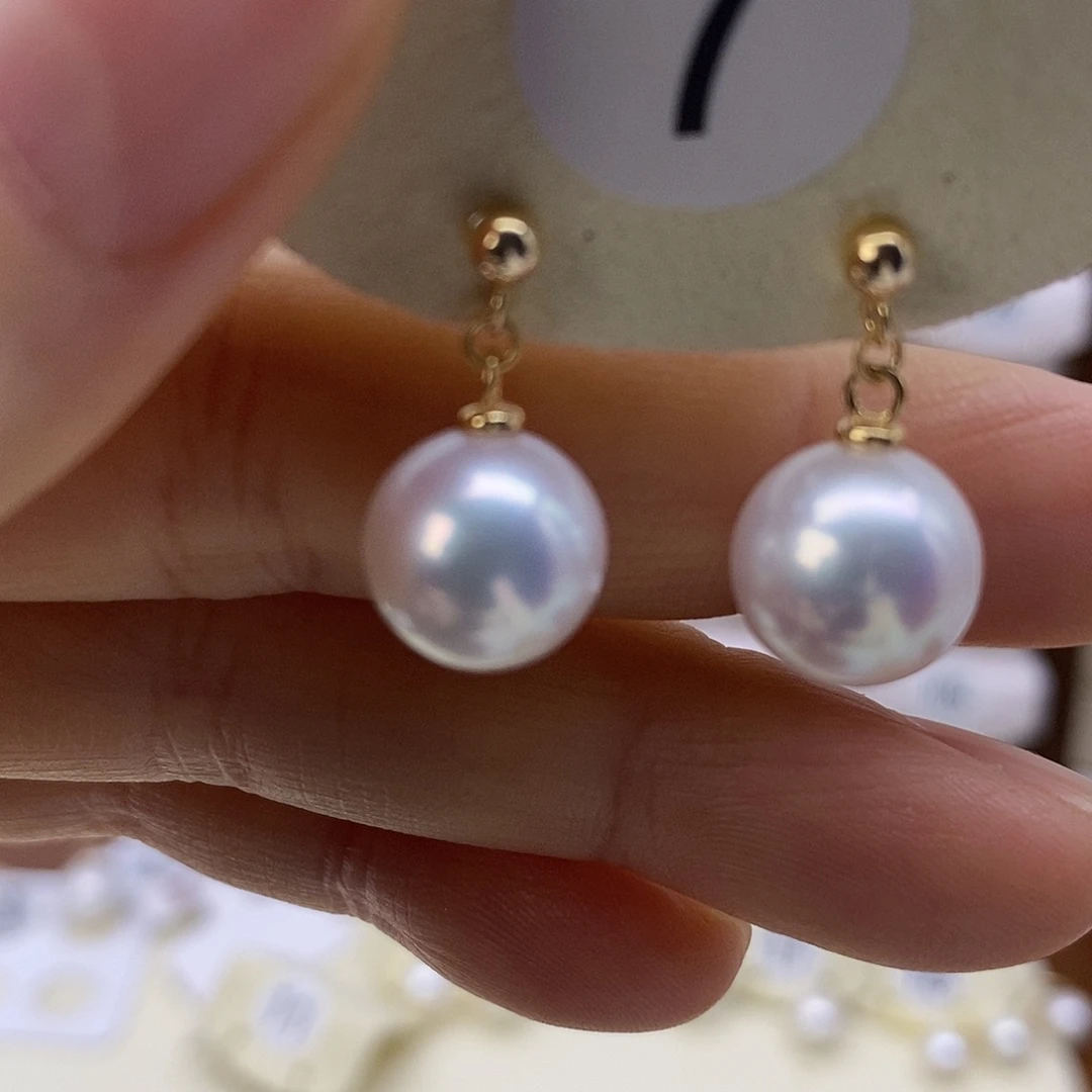 银S925镶嵌淡水珍珠耳饰