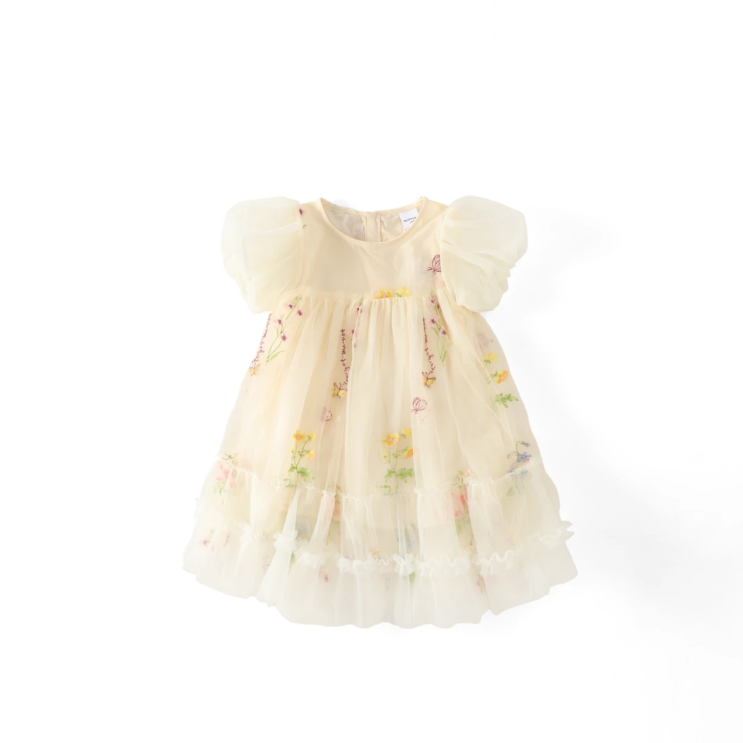 皇室童缘2025夏季女童时尚舒适甜刺绣花朵半身裙17620477007