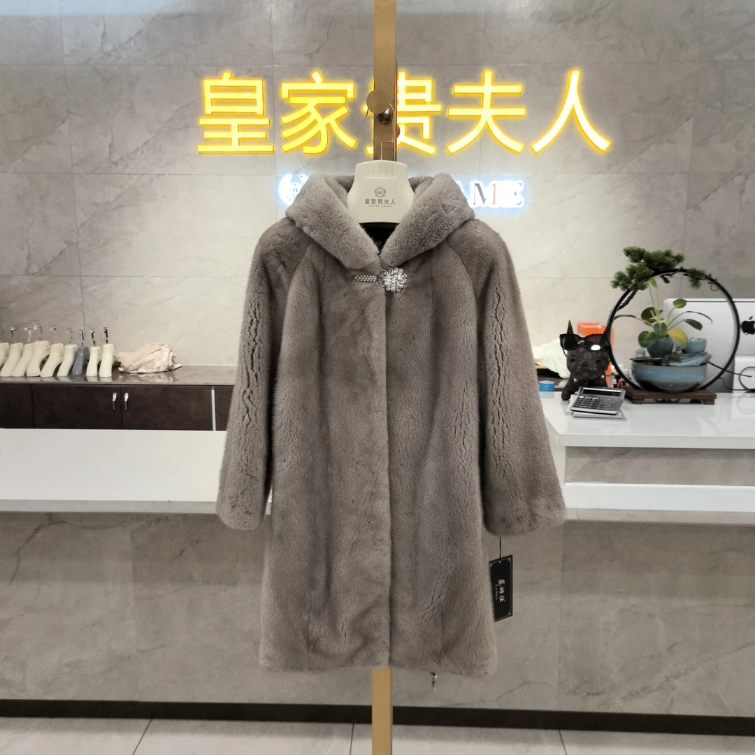 24900543时尚百搭貂皮外套