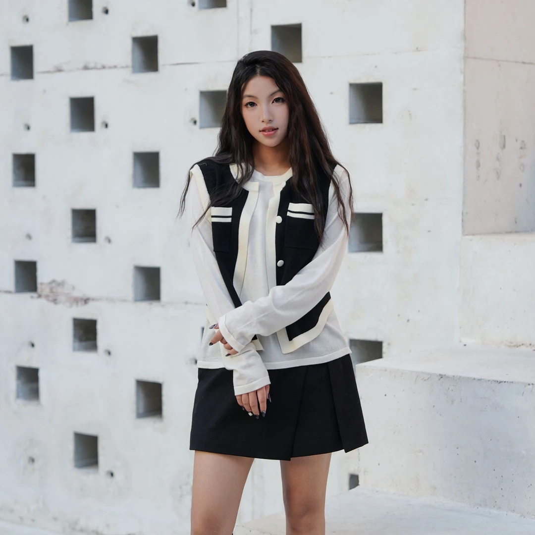 女装设计羊毛时装开衫背心Y22M9949