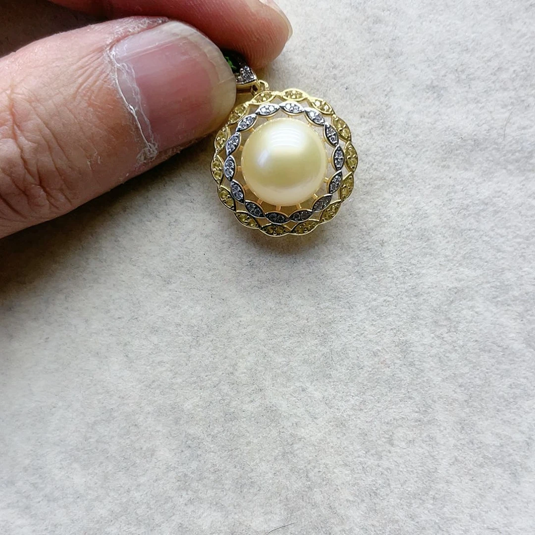 海水珍珠颈饰银S925镶嵌