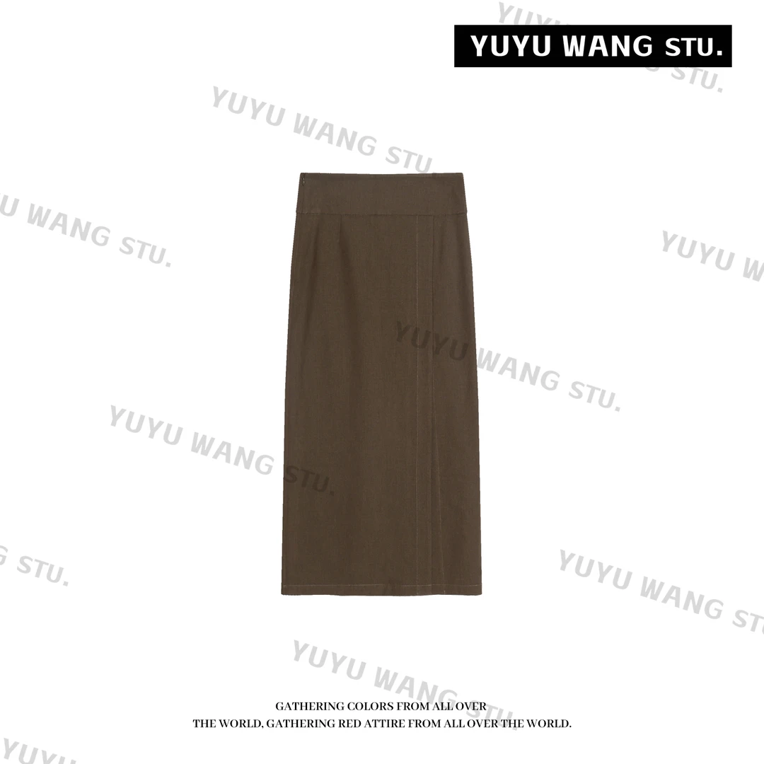 YUYU WANG【秋曼】咖色半裙 RBZ2FQ172