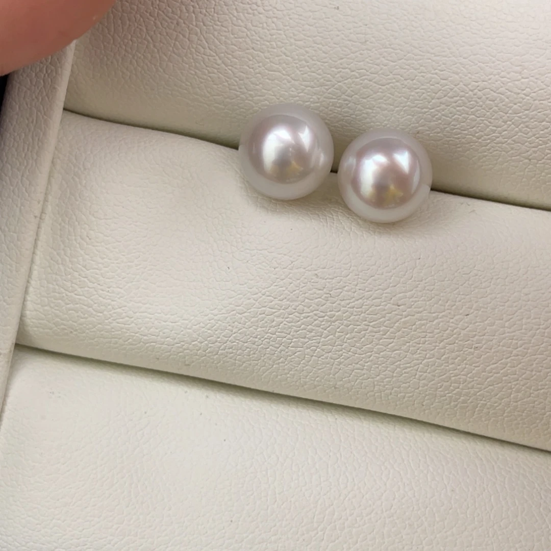 未镶嵌耳饰海水珍珠海水澳白成品素钉